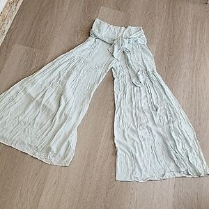 Women's Light Aqua Mint Super Comfy Wide-Leg Pants NWT SIZE MED